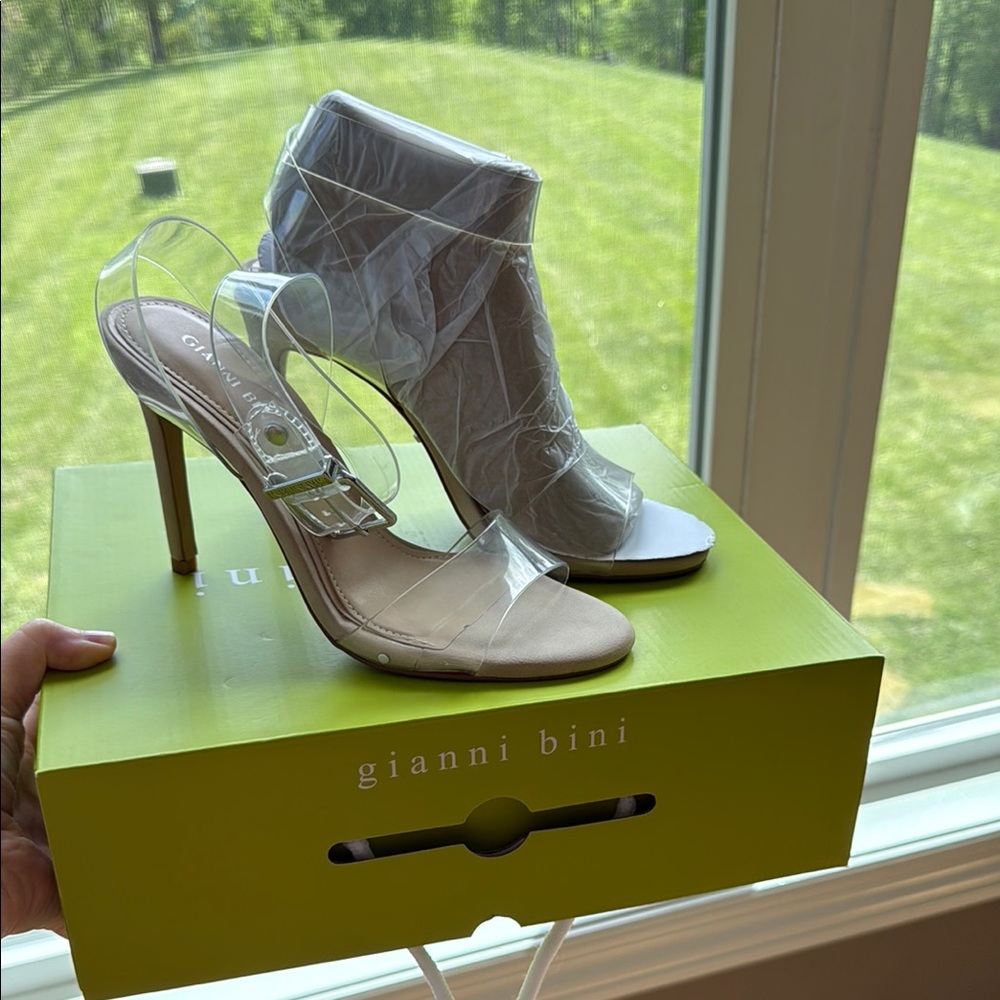 Gianni Bini Clear Heeled Sandals